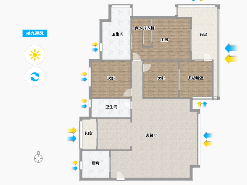 广东省-珠海市-万科金域蓝湾-170.58-户型库-采光通风