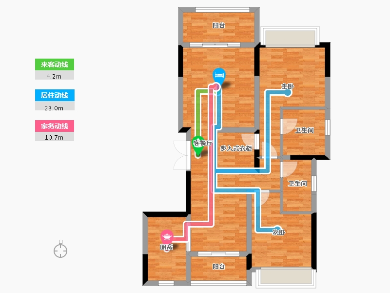 四川省-雅安市-兰台府-84.85-户型库-动静线