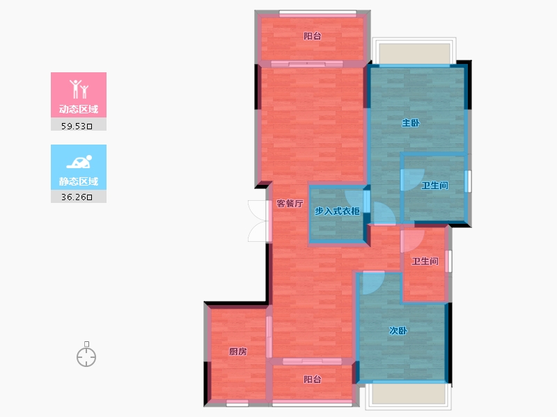 四川省-雅安市-兰台府-84.85-户型库-动静分区