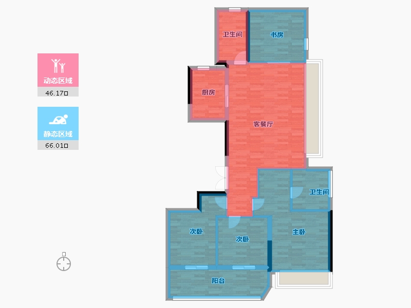 浙江省-杭州市-阳光城檀悦-101.00-户型库-动静分区