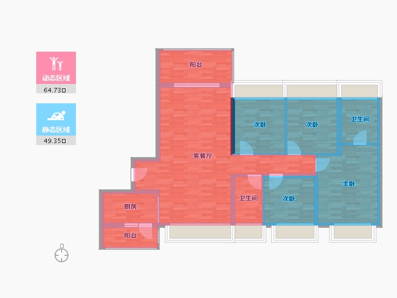 广东省-湛江市-御福嘉园-102.53-户型库-动静分区