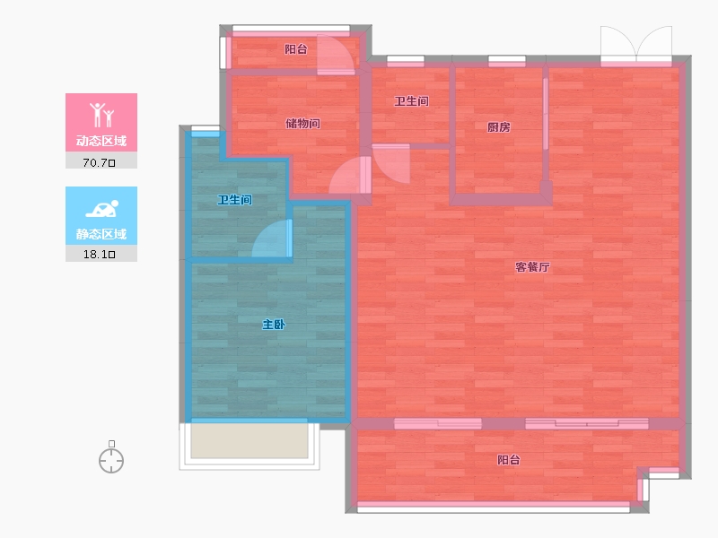 安徽省-合肥市-文一锦门云栖新语-80.01-户型库-动静分区