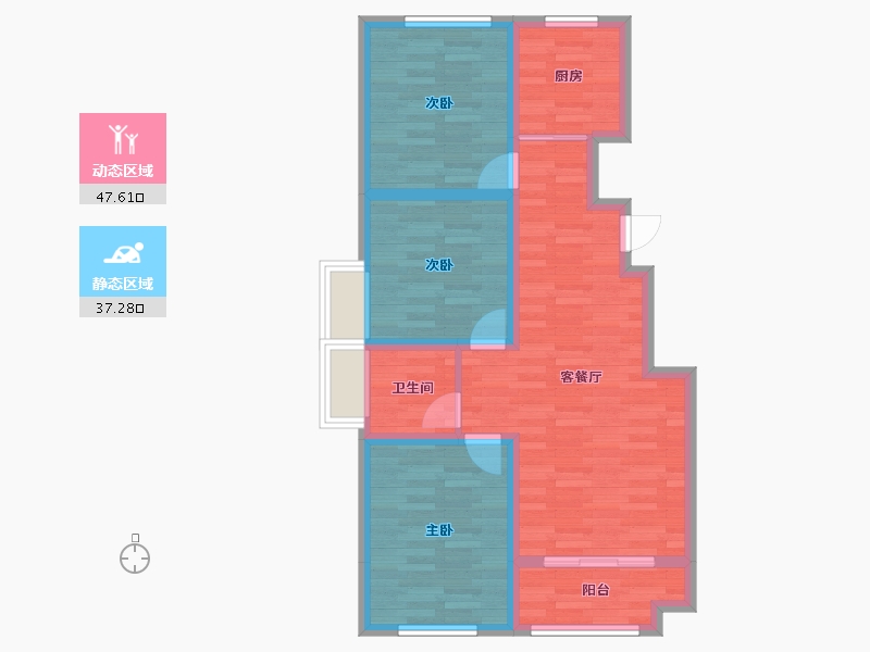 山东省-莱芜市-汶河名郡-75.29-户型库-动静分区