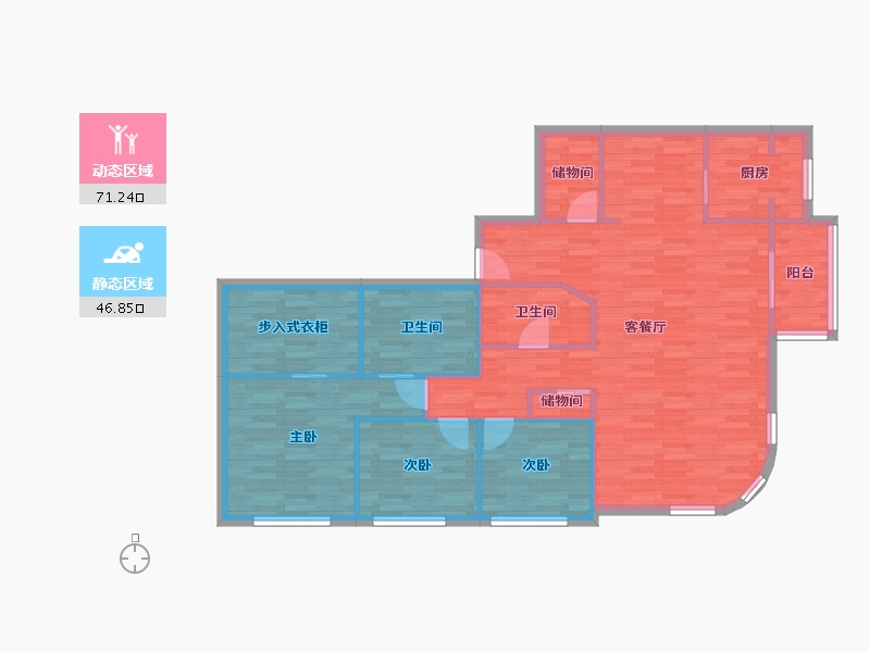 北京-北京市-公园大道-107.72-户型库-动静分区