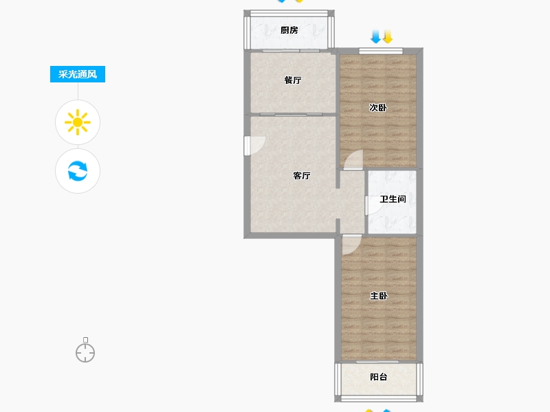 辽宁省-大连市-桃山小区-71.15-户型库-采光通风