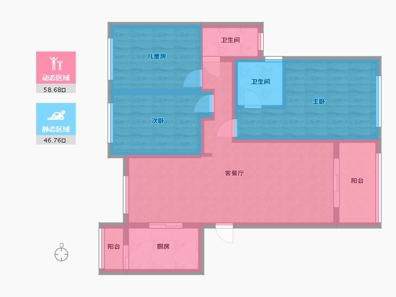 广东省-中山市-澜溪泮岛-93.40-户型库-动静分区