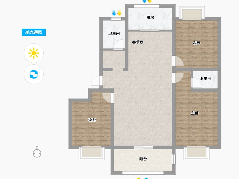 陕西省-渭南市-大荔-98.00-户型库-采光通风