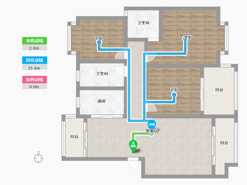 湖南省-怀化市-会同山水龙城-113.39-户型库-动静线