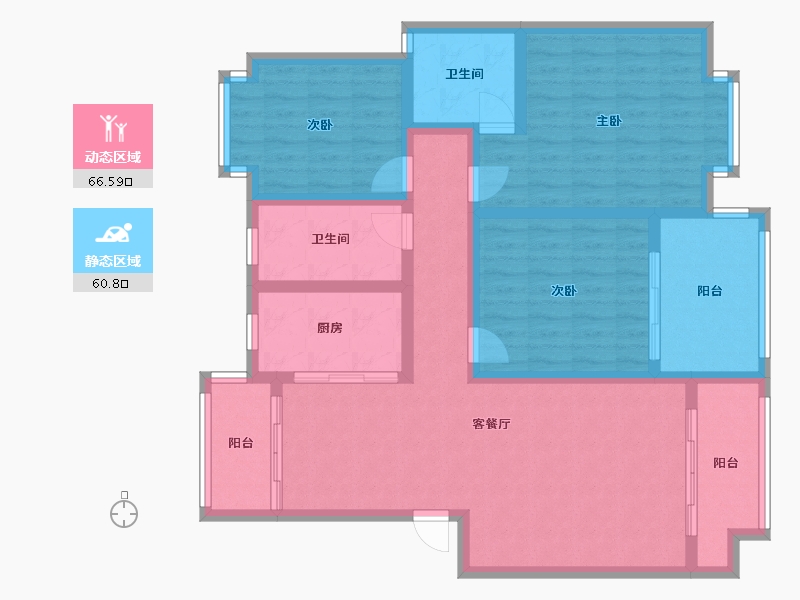 湖南省-怀化市-会同山水龙城-113.39-户型库-动静分区