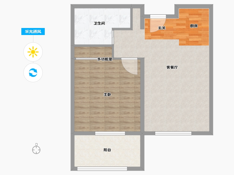 四川省-成都市-公园1号-76.00-户型库-采光通风