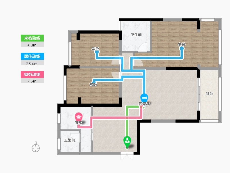 湖南省-长沙市-八方小区崔总-115.79-户型库-动静线