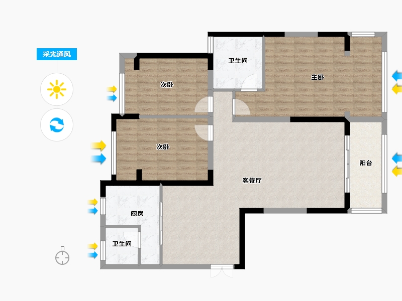 湖南省-长沙市-八方小区崔总-115.79-户型库-采光通风