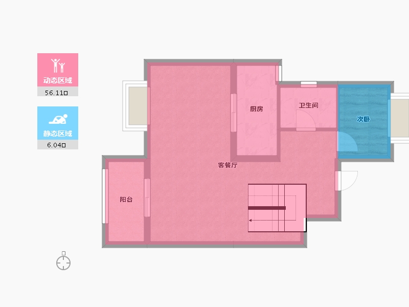 上海-上海市-四季都会-55.94-户型库-动静分区