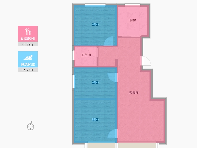 吉林省-吉林市-万科莱茵小镇-67.73-户型库-动静分区