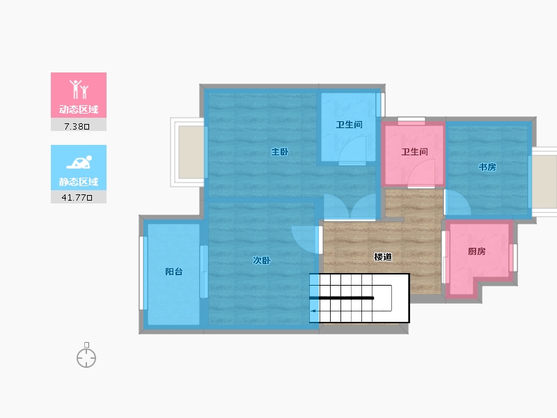 上海-上海市-四季都会-53.63-户型库-动静分区