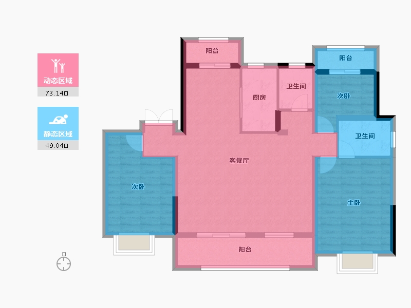 湖南省-株洲市-未名1898-109.70-户型库-动静分区