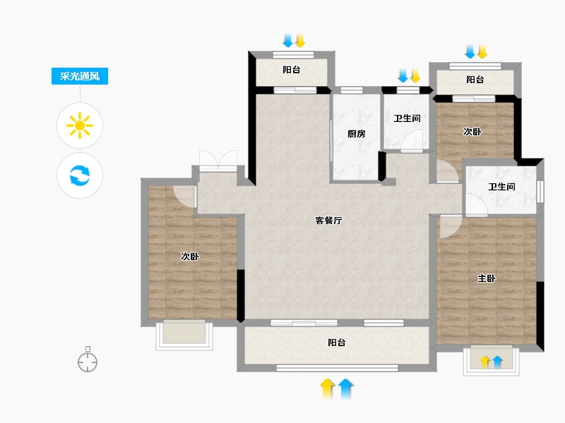 湖南省-株洲市-未名1898-109.70-户型库-采光通风