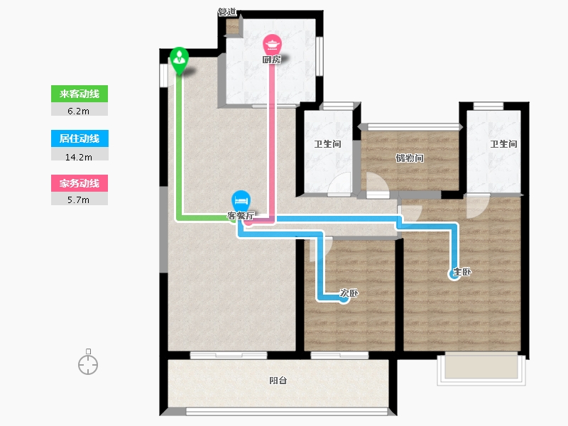 江苏省-苏州市-湖心溪岸-101.00-户型库-动静线