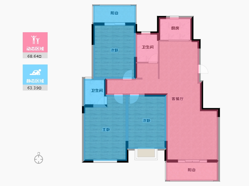 河南省-新乡市-帕堤欧-118.99-户型库-动静分区