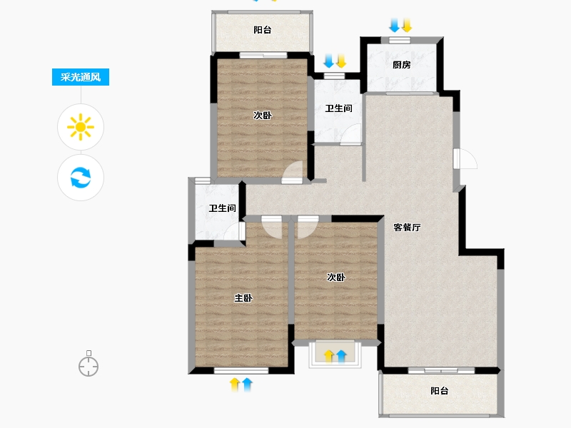 河南省-新乡市-帕堤欧-118.99-户型库-采光通风