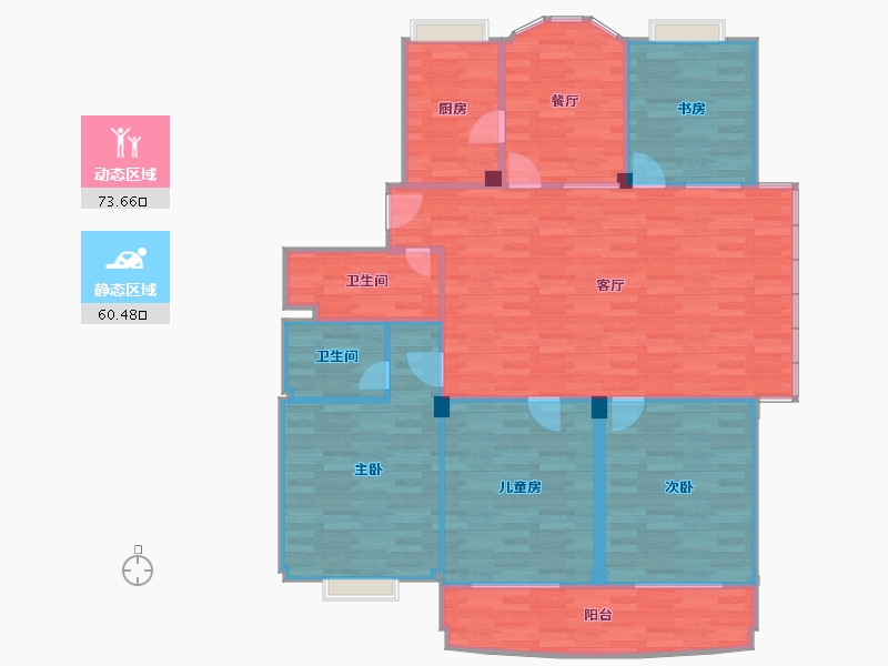 浙江省-杭州市-未知小区-125.44-户型库-动静分区