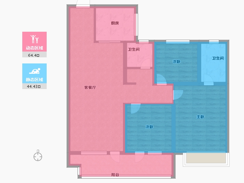 山东省-烟台市-天泰学府壹号-96.79-户型库-动静分区