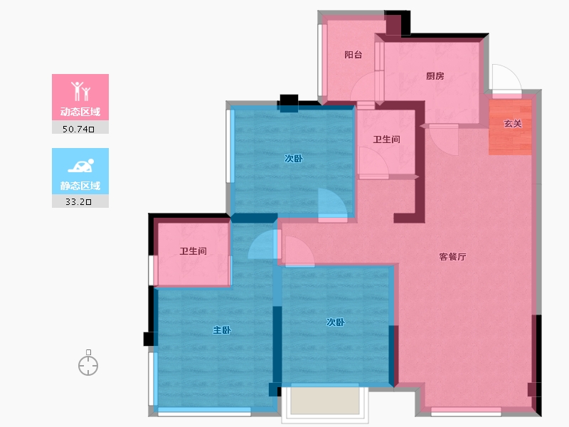 四川省-成都市-奥园棠�h府-73.58-户型库-动静分区