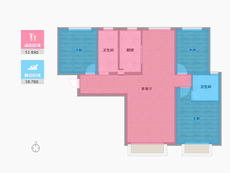 甘肃省-兰州市-保利・领秀山-81.95-户型库-动静分区