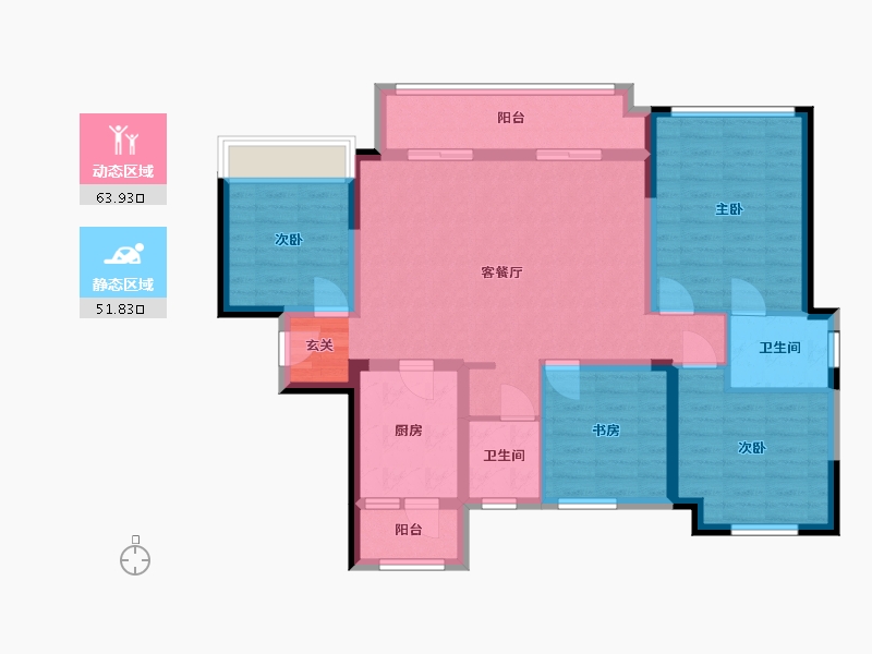 四川省-成都市-大发融悦和府-103.14-户型库-动静分区