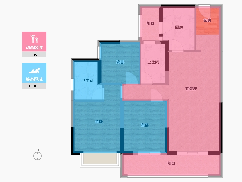 四川省-成都市-旭辉碧桂园云樾名邸-83.35-户型库-动静分区