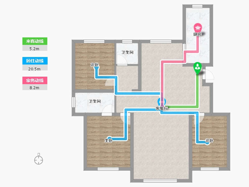 新疆维吾尔自治区-哈密地区-润博园-103.07-户型库-动静线