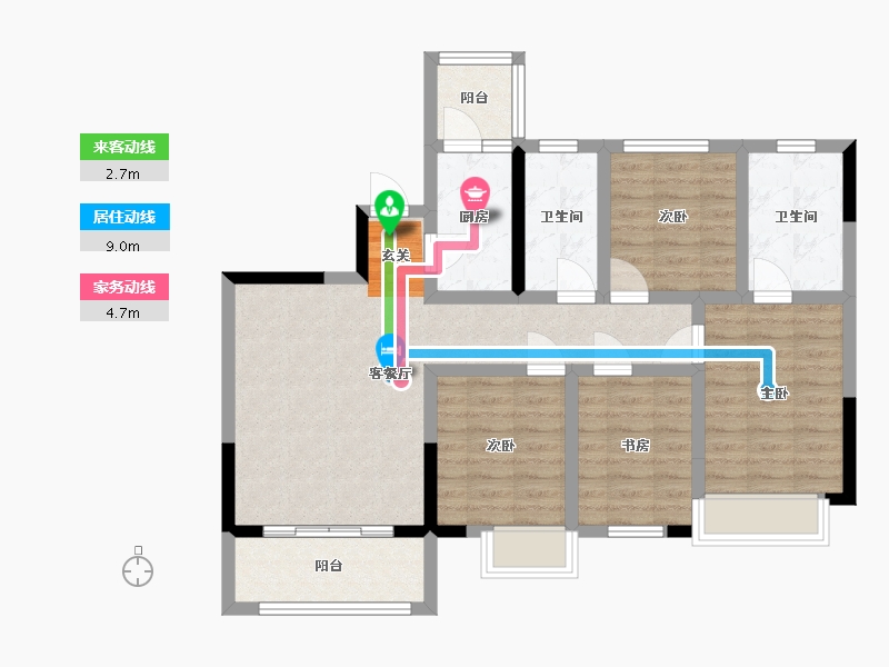 四川省-成都市-空港云尚-86.33-户型库-动静线