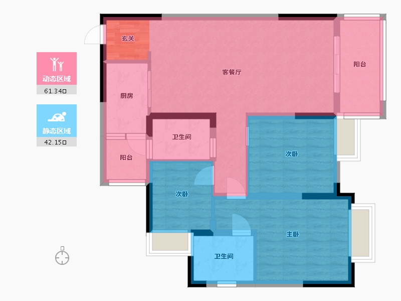 四川省-成都市-河畔府邸-92.47-户型库-动静分区