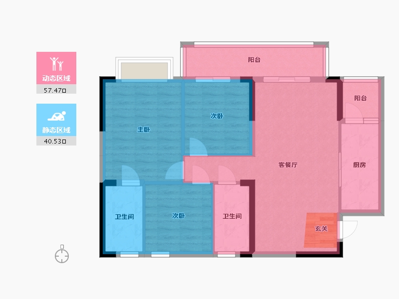 四川省-成都市-威高诚园-88.21-户型库-动静分区