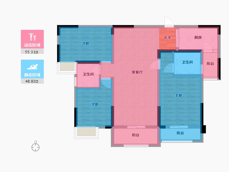 四川省-成都市-成金金语湾-91.82-户型库-动静分区