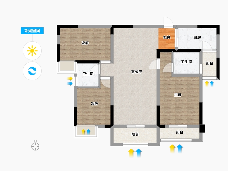 四川省-成都市-成金金语湾-91.82-户型库-采光通风