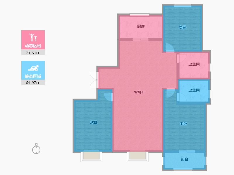 甘肃省-平凉市-世纪花园B区三期-123.01-户型库-动静分区