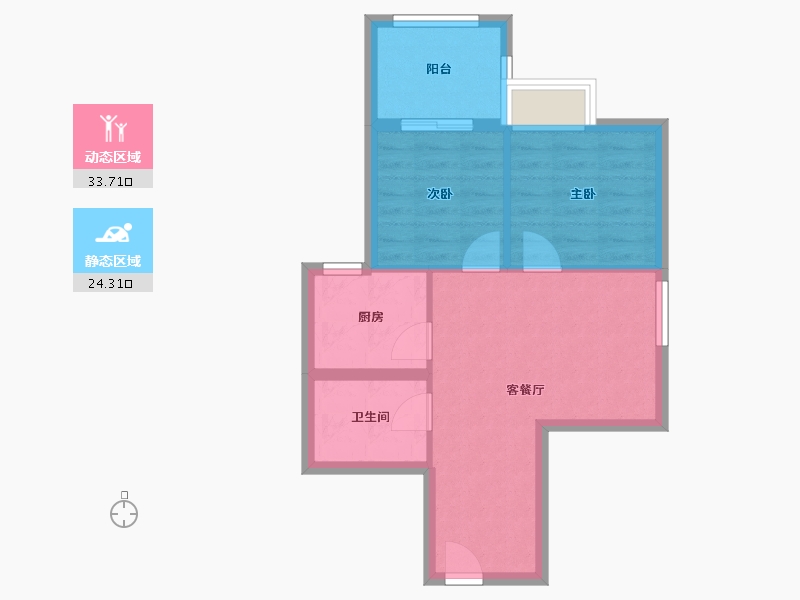 福建省-福州市-东升新苑-51.78-户型库-动静分区