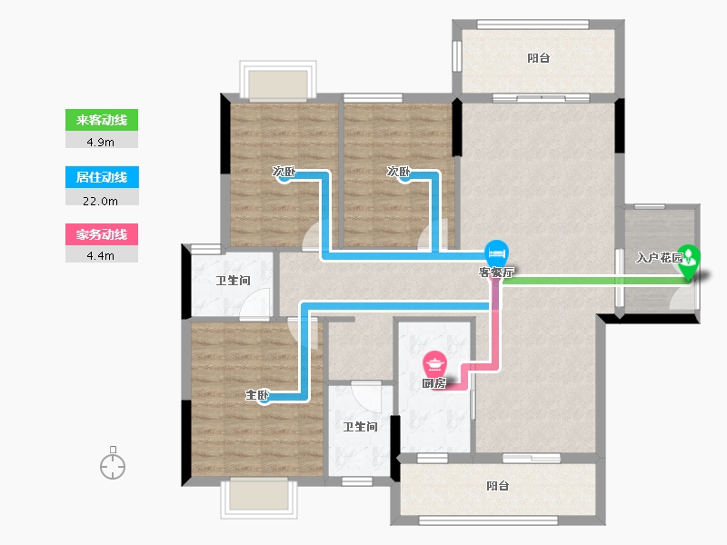 湖南省-郴州市-爱莲名邸-112.92-户型库-动静线