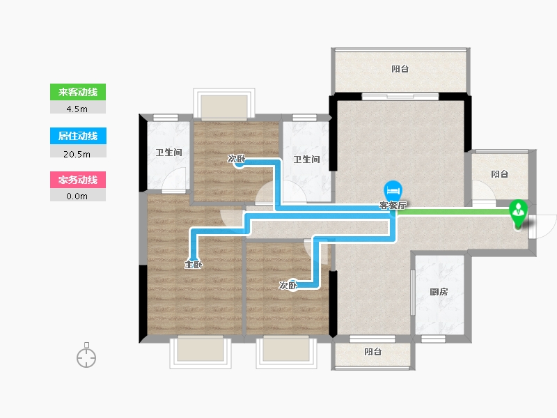 湖南省-长沙市-乾隆世家-86.54-户型库-动静线