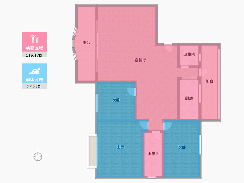 广东省-清远市-龙庭花园-160.38-户型库-动静分区