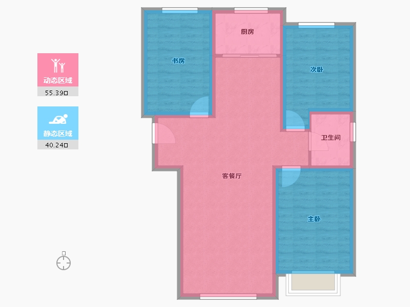 内蒙古自治区-包头市-东方壹号院-86.01-户型库-动静分区