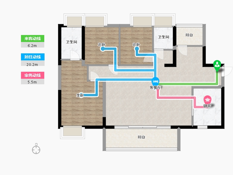 广东省-阳江市-保利中央公馆-103.63-户型库-动静线