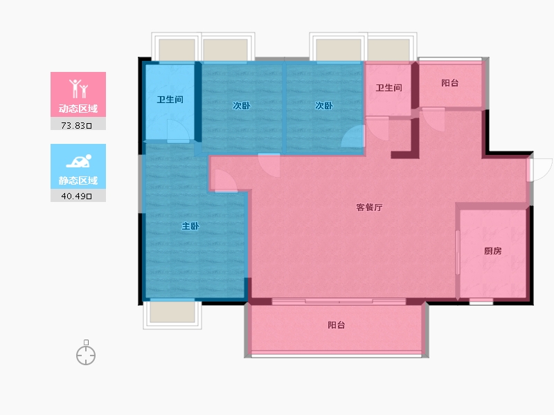 广东省-阳江市-保利中央公馆-103.63-户型库-动静分区