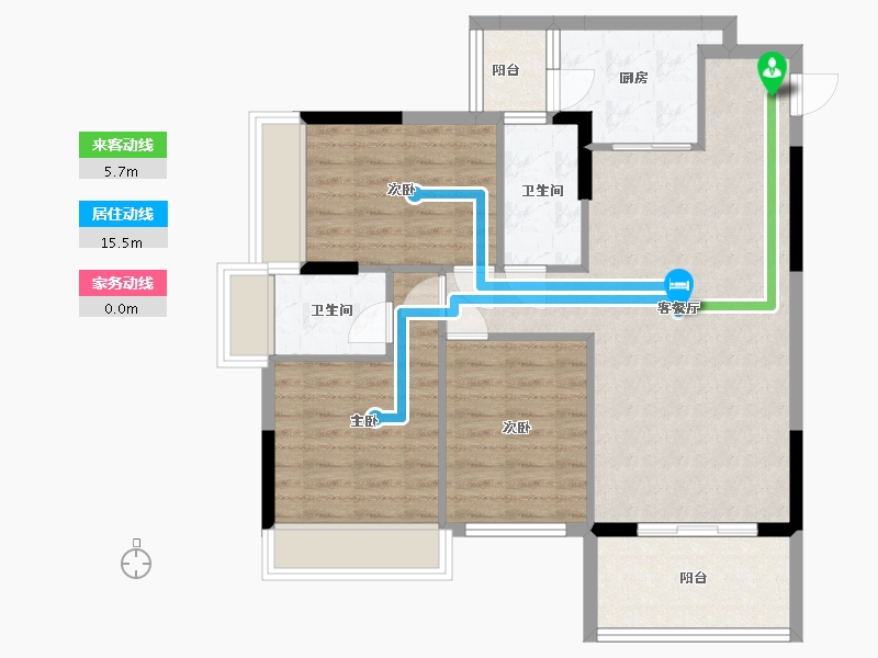 广东省-湛江市-福祥花园-85.10-户型库-动静线