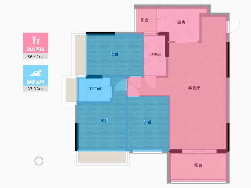 广东省-湛江市-福祥花园-85.10-户型库-动静分区