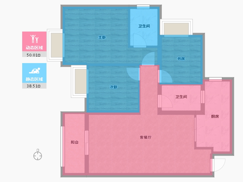 广东省-惠州市-皇龙湾-78.93-户型库-动静分区