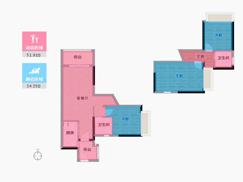 广东省-广州市-保利阅云台-75.00-户型库-动静分区