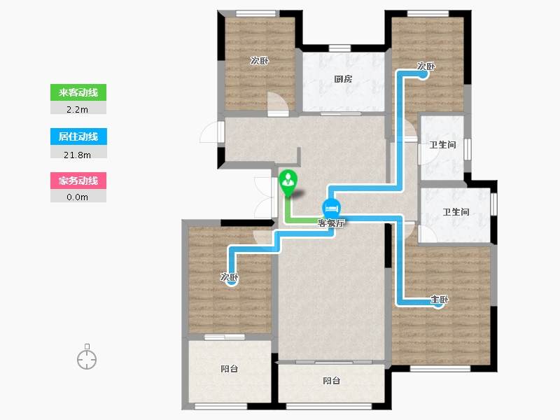 宁夏回族自治区-银川市-兴庆府2号院-119.96-户型库-动静线