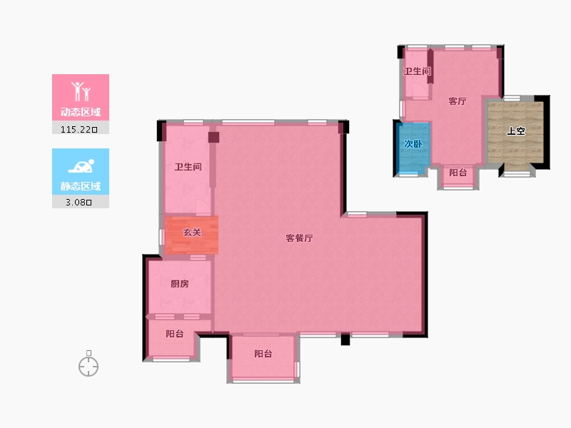 广东省-深圳市-宝昌利御景御峰公馆-114.07-户型库-动静分区